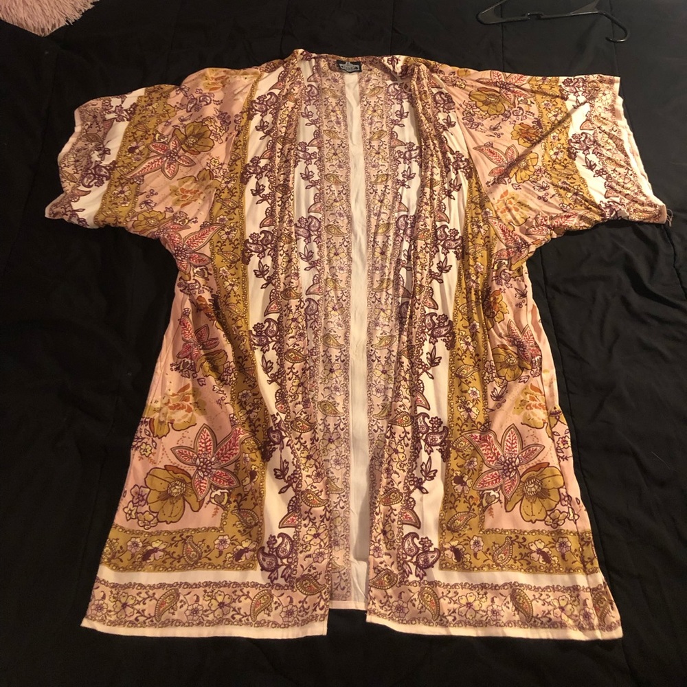 Angie shawl - floral cream/tan/pink/burgundy